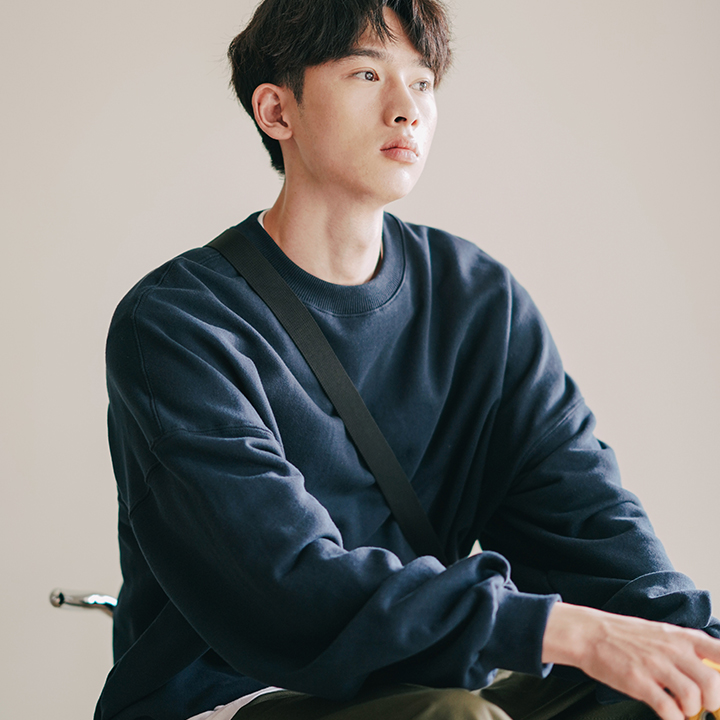 [JEMUT] Heize overfit sweatshirt [Jjuri/napping] Navy KJMT2369 / KJMT2400
